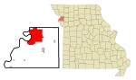 Buchanan County Missouri Incorporated and Unincorporated areas St. Joseph Highlighted